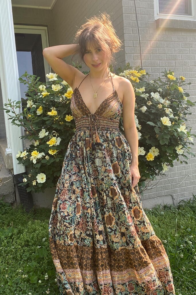 knee length dresses for ladies FREE PEOPLE REAL LOVE MAXI DRESS  Elaine Dickinson