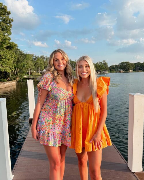 For Love & Lemons | Clementine Mini Dress in Orange| FashionPass