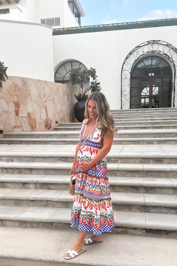 FARM RIO | Picnic Peppers Ainika Off-White Midi Dress in Picnic Peppers |  FashionPass