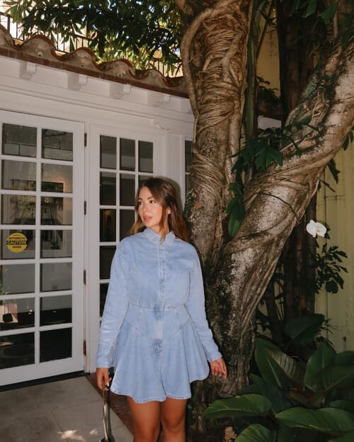 MON RENN | Lain Denim Shirt Dress in Denim Blue| FashionPass