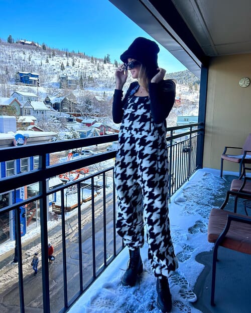 Free People | Hit Slopes Salopette in Houndstooth Combo| FashionPass