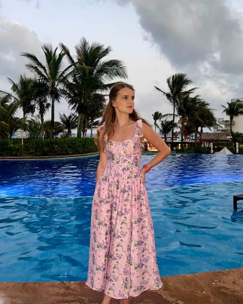 ワンピース PALM ANGELS Woman Dress Violet PWDB227S24FAB001 3636 ASTR | Wedelia Dress in Purple Floral| FashionPass