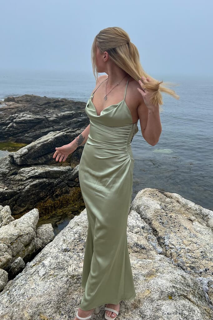 katie may green dress Katie May Mila Gown in Sea Moss