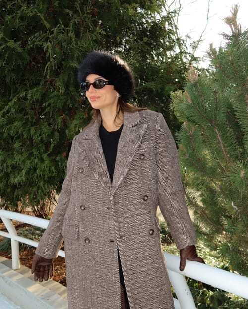 ASTR | Morana Coat in Brown Herringbone| FashionPass