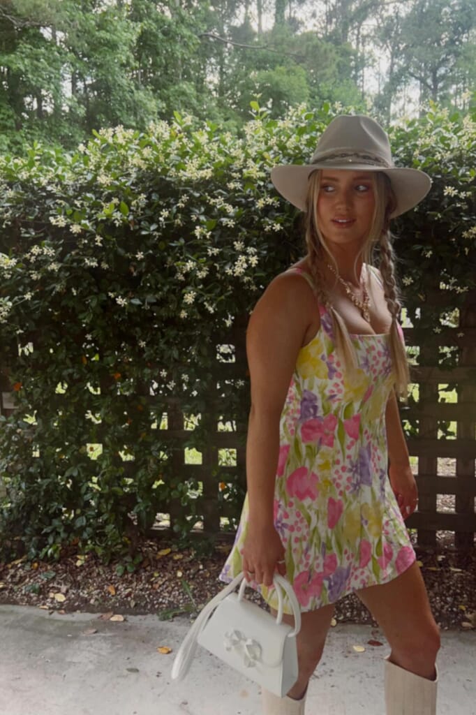 show me your mumu prim mini dress Show Me Your Mumu Prim Mini Dress in Blooming Tulips
