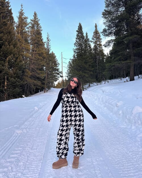 Free People | Hit Slopes Salopette in Houndstooth Combo| FashionPass
