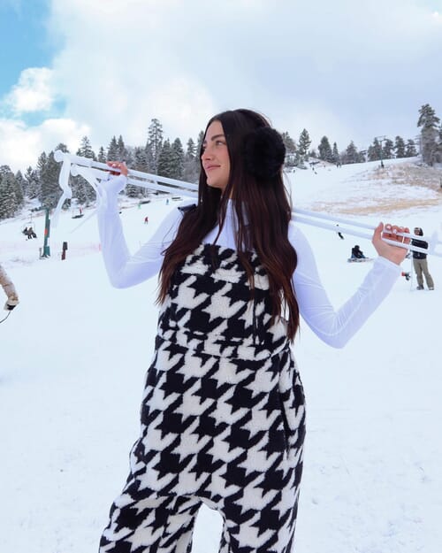 Free People | Hit Slopes Salopette in Houndstooth Combo| FashionPass