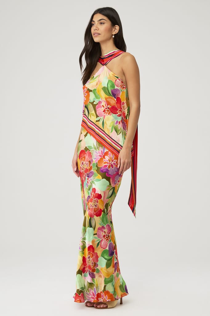 amanda uprichard dresses Naomi Gown in Pink Chiffon fabric Amanda Uprichard Artemis Dress -
