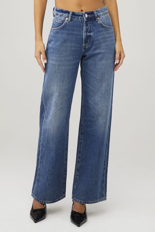 Hudson Jeans | Jodie Pleated Front Yoke Wide Leg Jean in Carousel