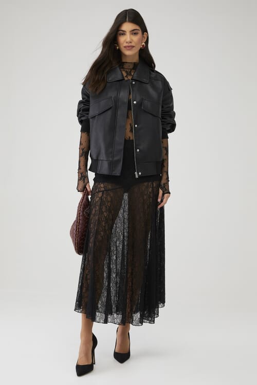 Ronny Kobo | X Fashionpass Lace Skirt in Black| FashionPass