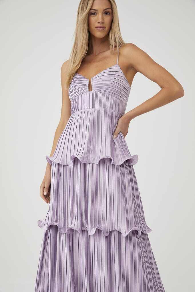 astr rasya pleated maxi dress Rasya One Shoulder Pleated Maxi Dress by Astr The Label