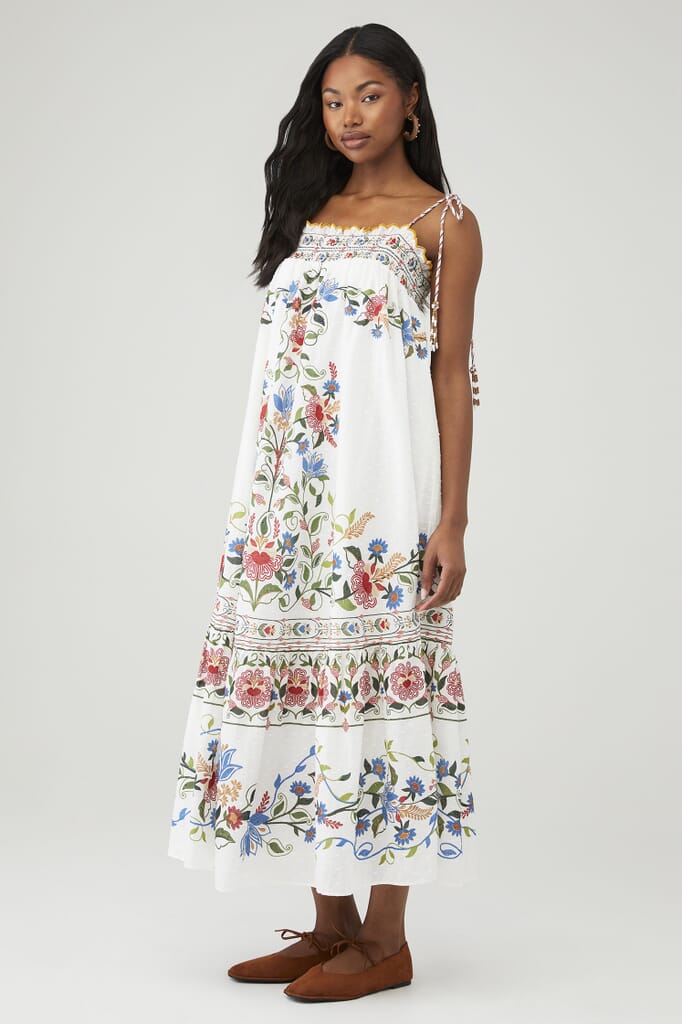 white print dress Off Floral Sleeveless Cotton Mini Lined skirt White Dresses for Women |