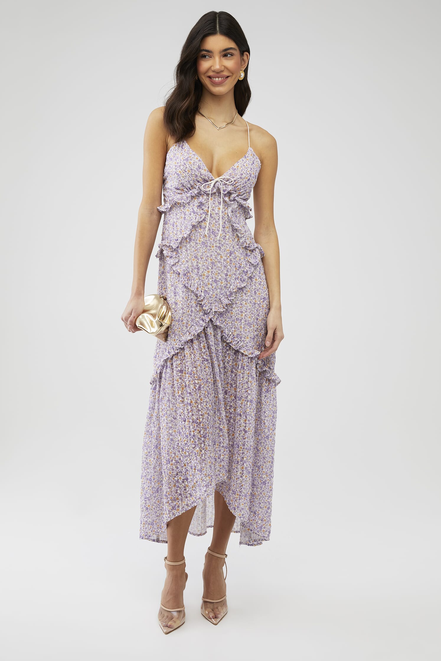 lavender maxi dress Arielle Purple - US 14 %0D%0A*%20Pay%20special%20attention%20on%20measurements%20to%20ensure%20proper%20fit Lavender Satin Dress for Garden