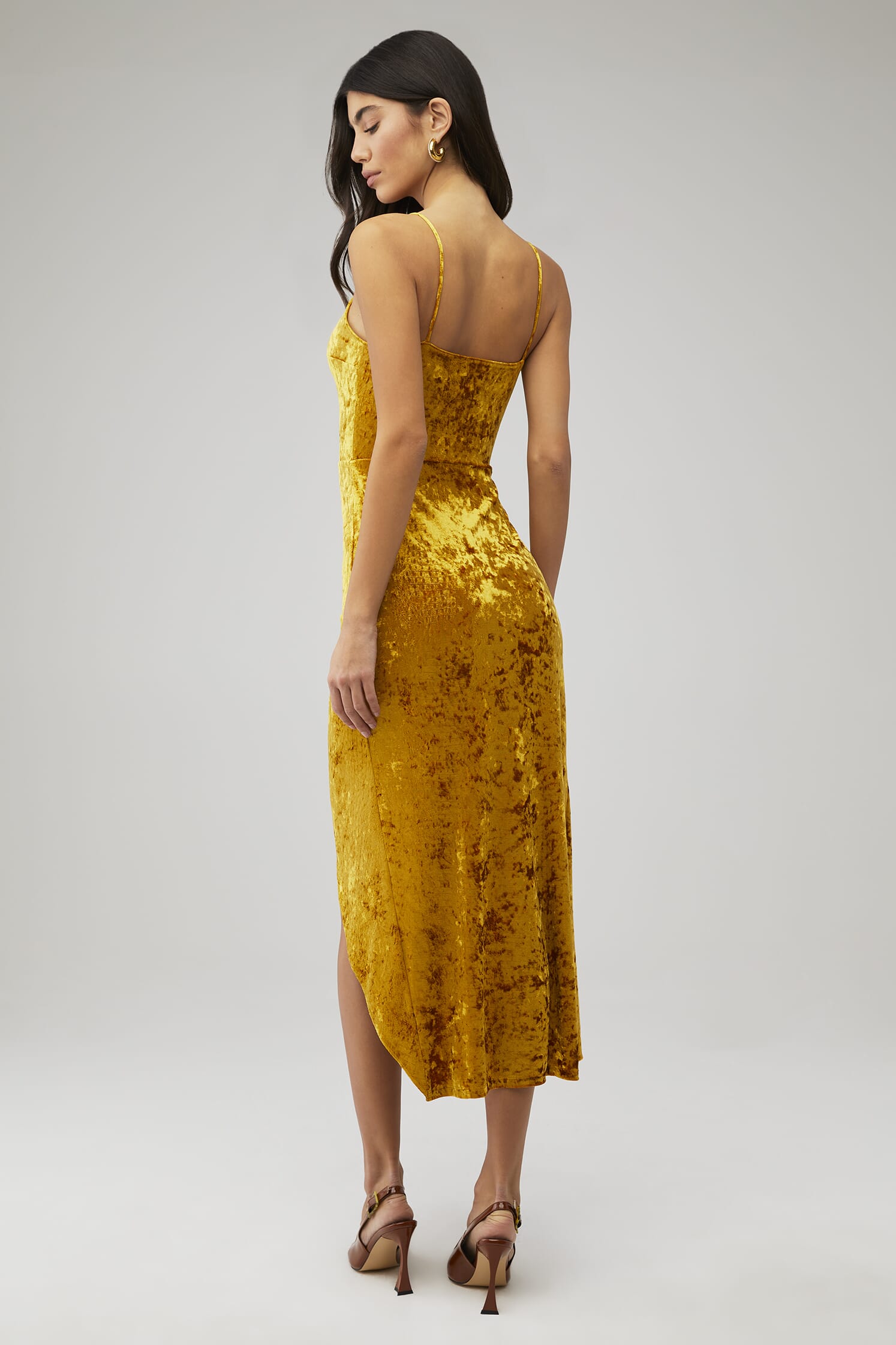 a line cut out dress Long A-Line Prom with Embroidered Sheer Corset Champagne / 8 island-bloom NewAsia Halter Flounce Sleeves out design and palm Color:Paros