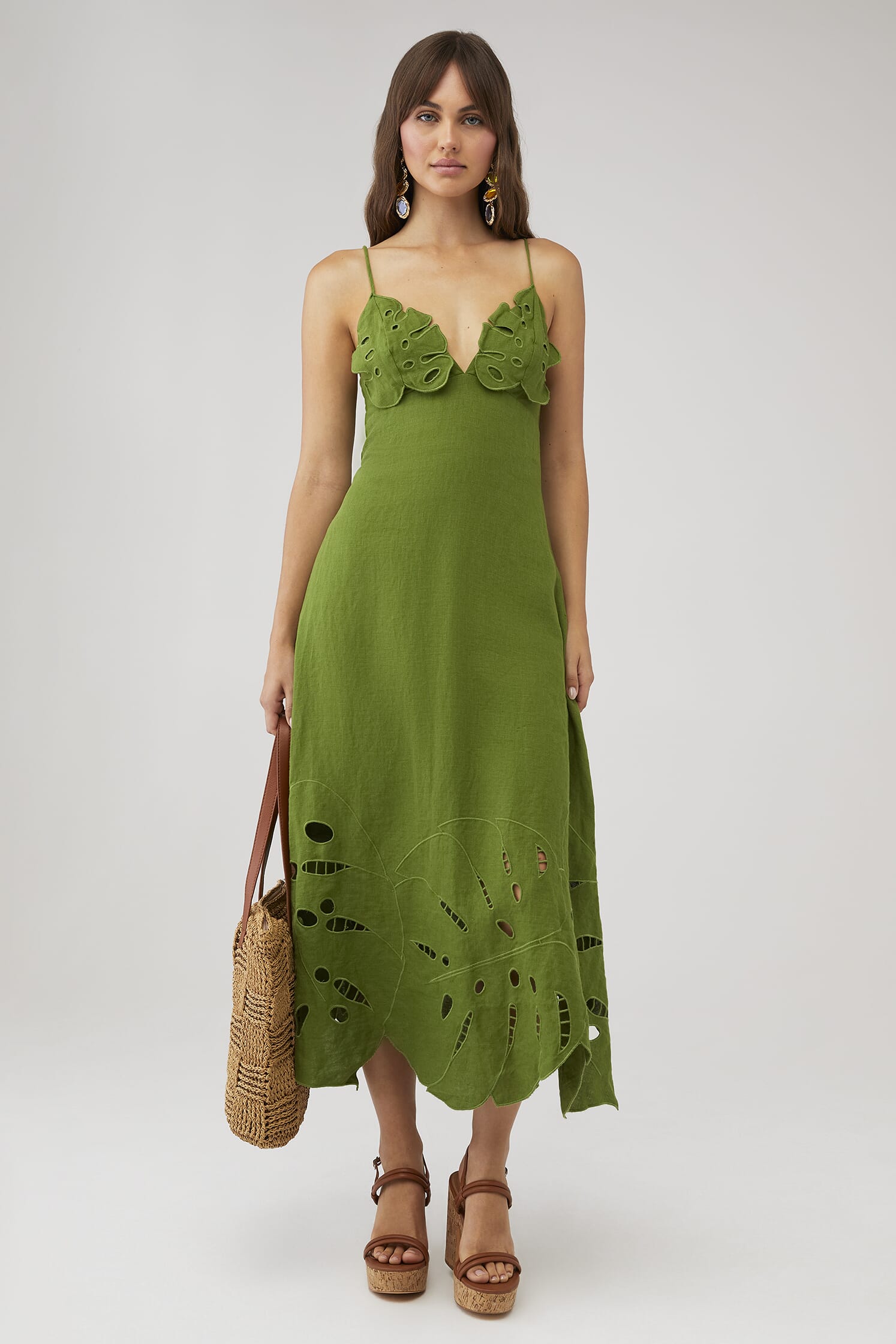 farm rio jungle panther green midi dress Jungle Panther Midi Dress