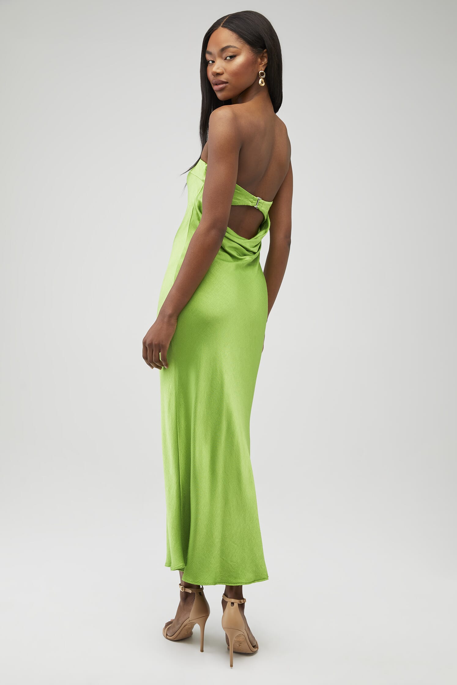 bec and bridge green maxi dress + A-line tulle gown