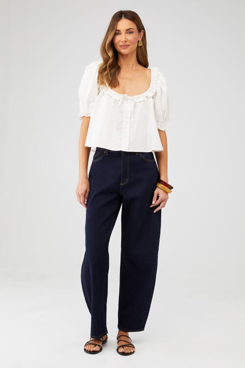 WeWoreWhat | Puff Sleeve Top in Ivory| FashionPass