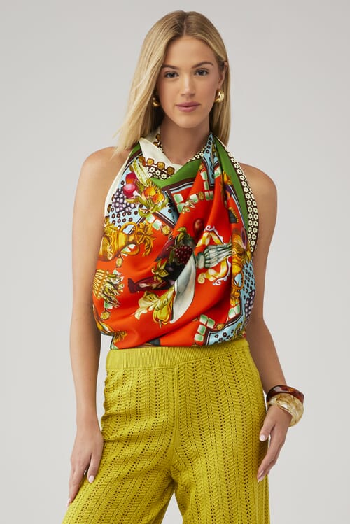ALEMAIS | Rocco Silk Scarf in Gold| FashionPass