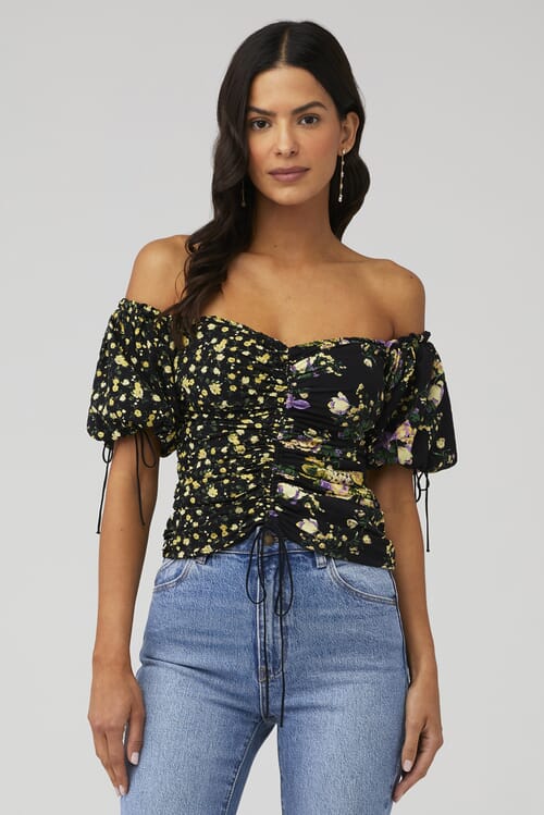 For Love & Lemons | Eileen Off Shoulder Top in October Floral