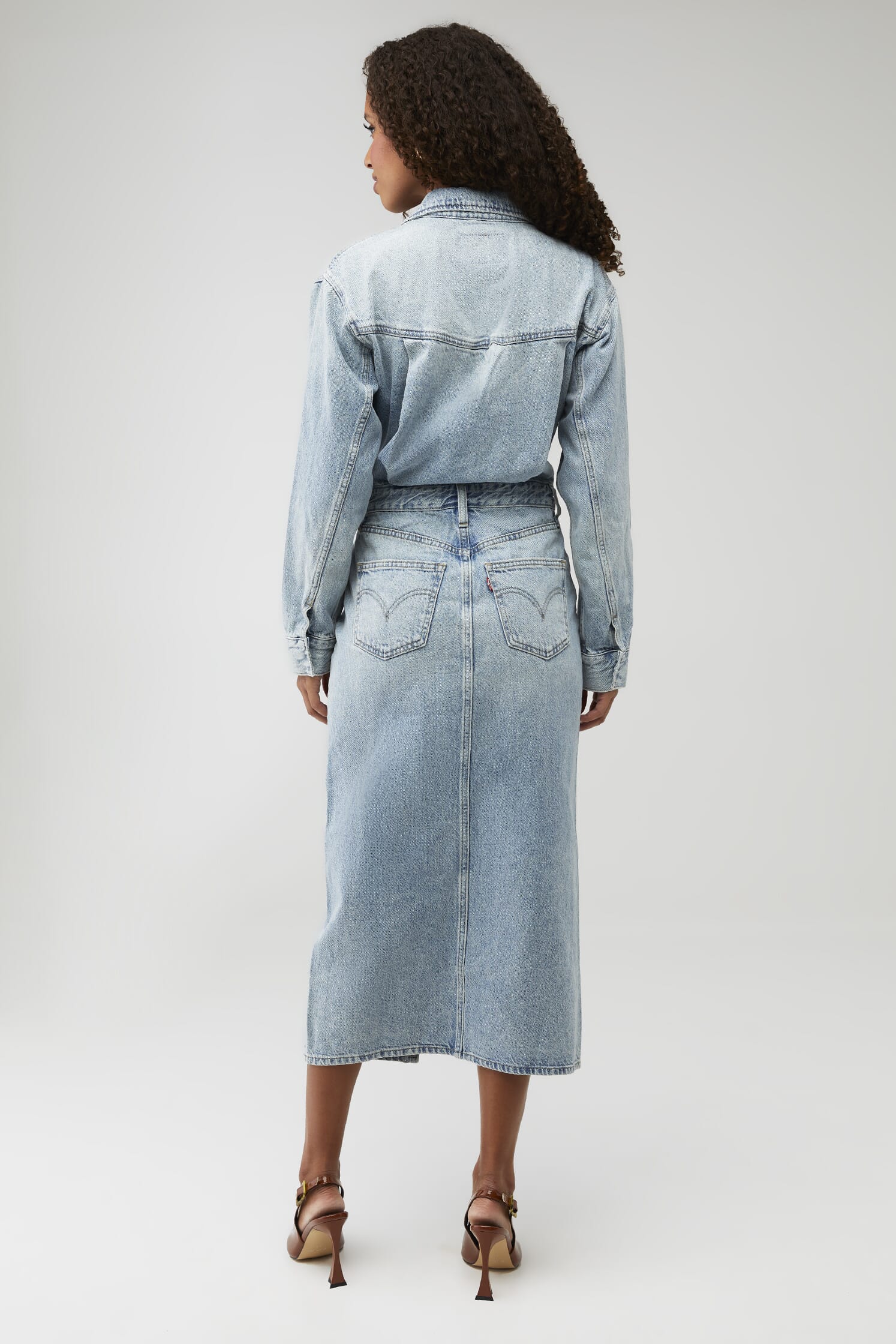 levi's western denim dress Louisa Short Sleeve Denim Dress - Medium Wash