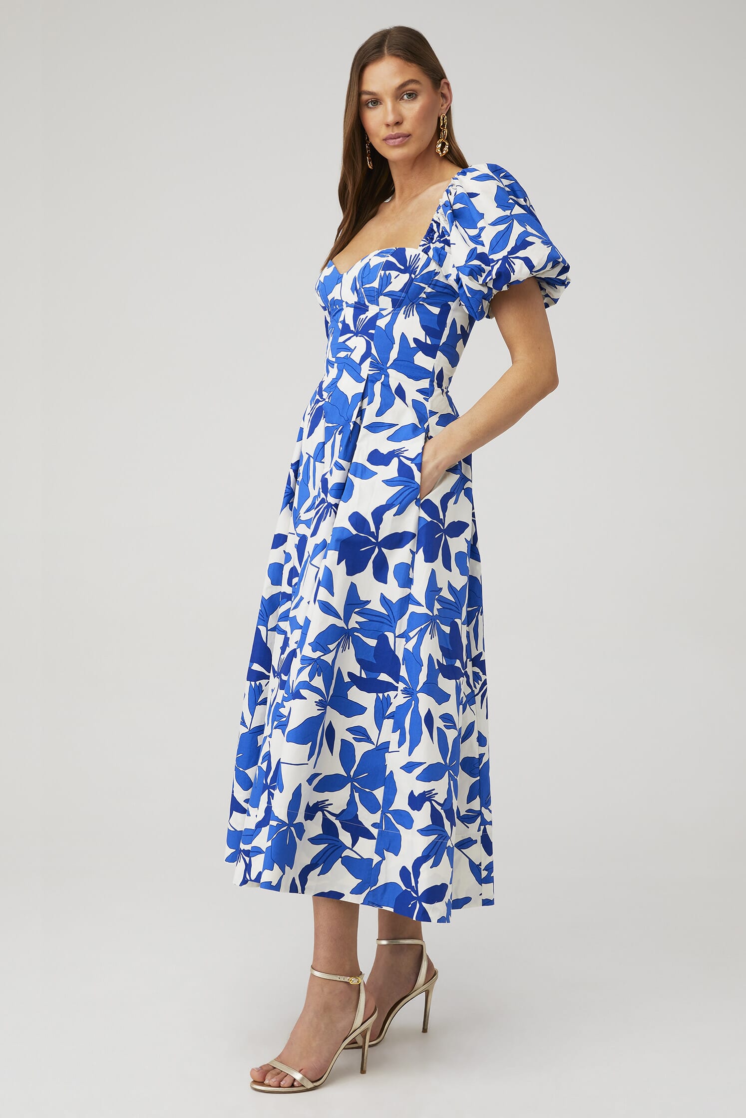 blue shona joy dress formal evenings Empire Dress Sosandar Linen Blend Belted Choose Your Fabric Type:Tri Blend Jersey 56