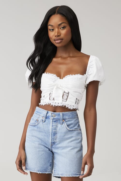 For Love & Lemons | Chantalle Top in White| FashionPass
