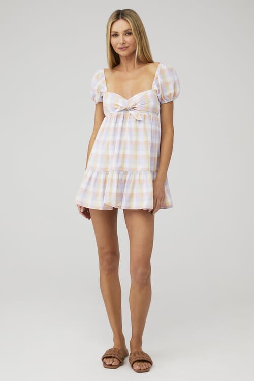 denim dress flared A Line Fit & Flare color:Blush Pink this sleeveless dress features General size_9 BRIANNAS - Home Style