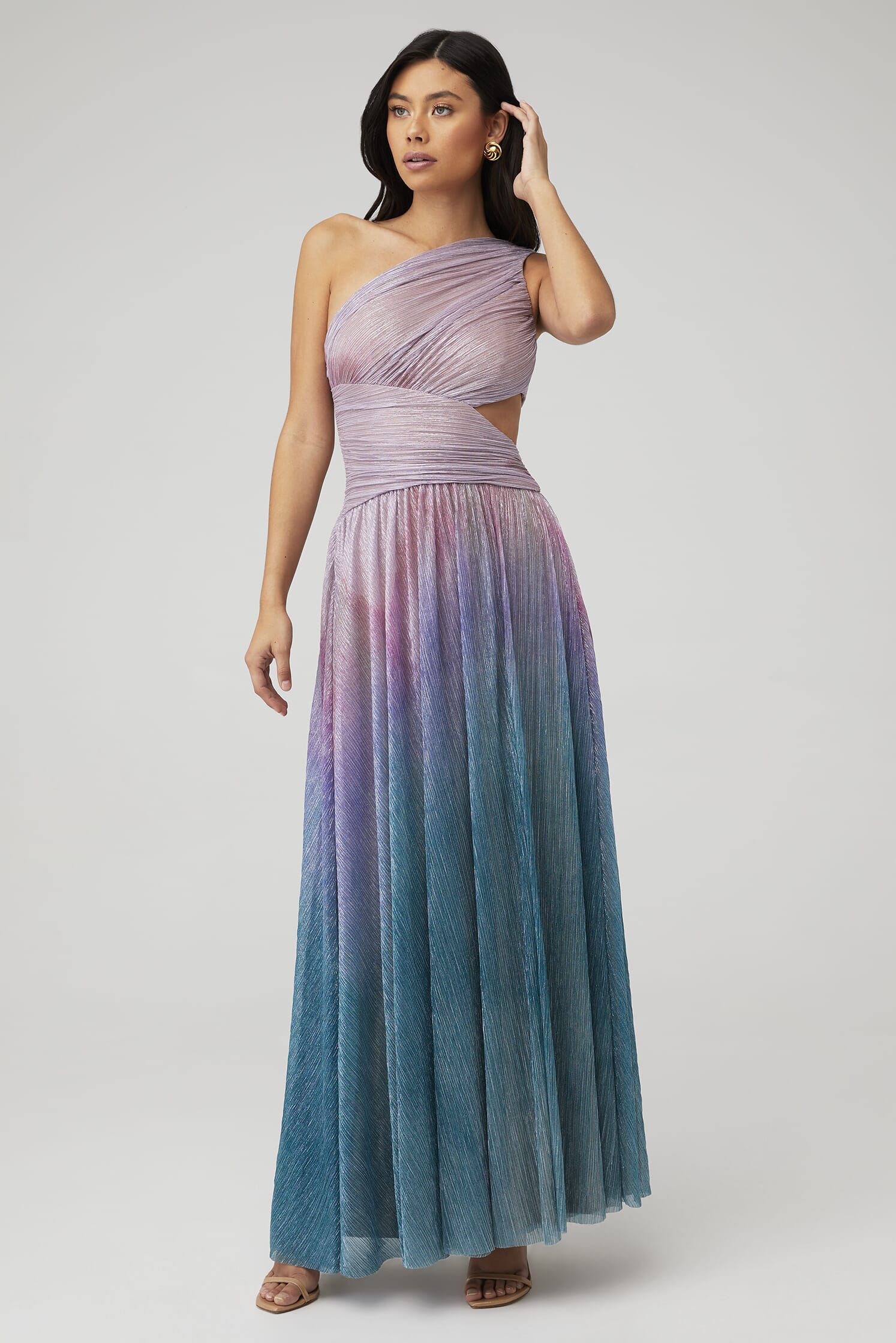 patbo one shoulder dress PatBO Moonlit Jersey One Sleeve Gown