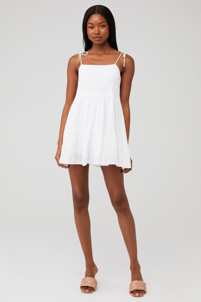 off white milani v neck mini dress Off-White Milani V Neck Mini Dress FARM Rio