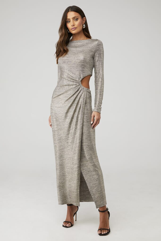 significant other gold dress Chloe midi dress