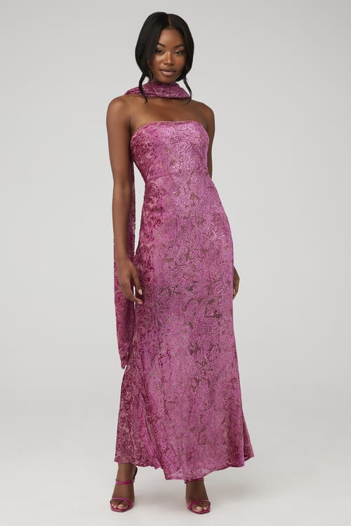 【mami 】Full Of Love Long Dress For Love & Lemons | Francesca Maxi Dress in Purple| FashionPass