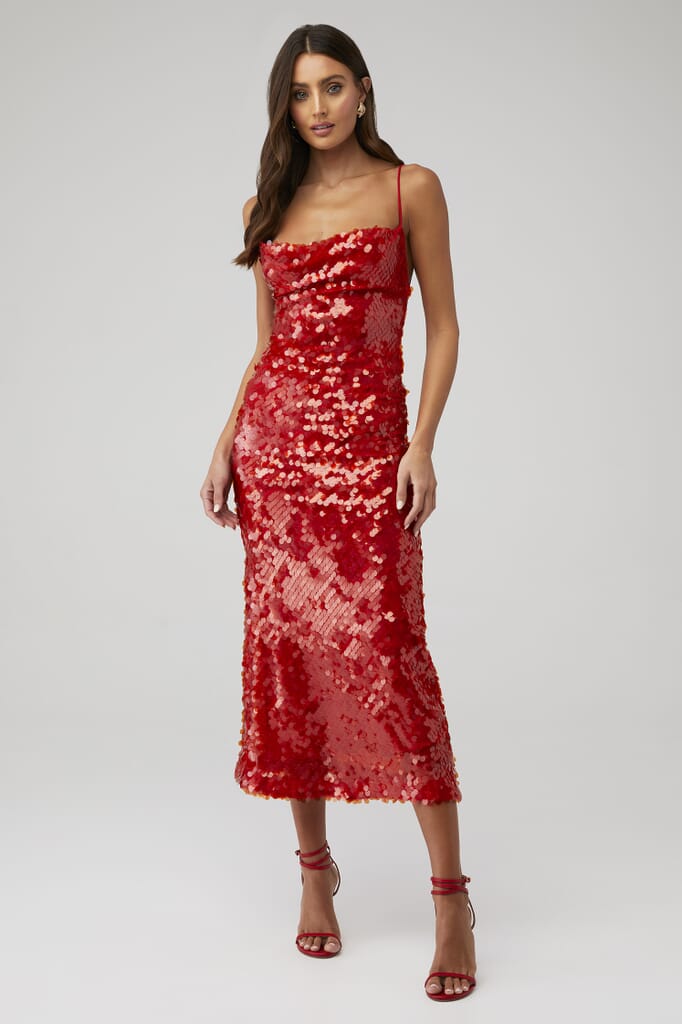 bardot sequin midi dress Bardot Isha Sequin Midi Dress