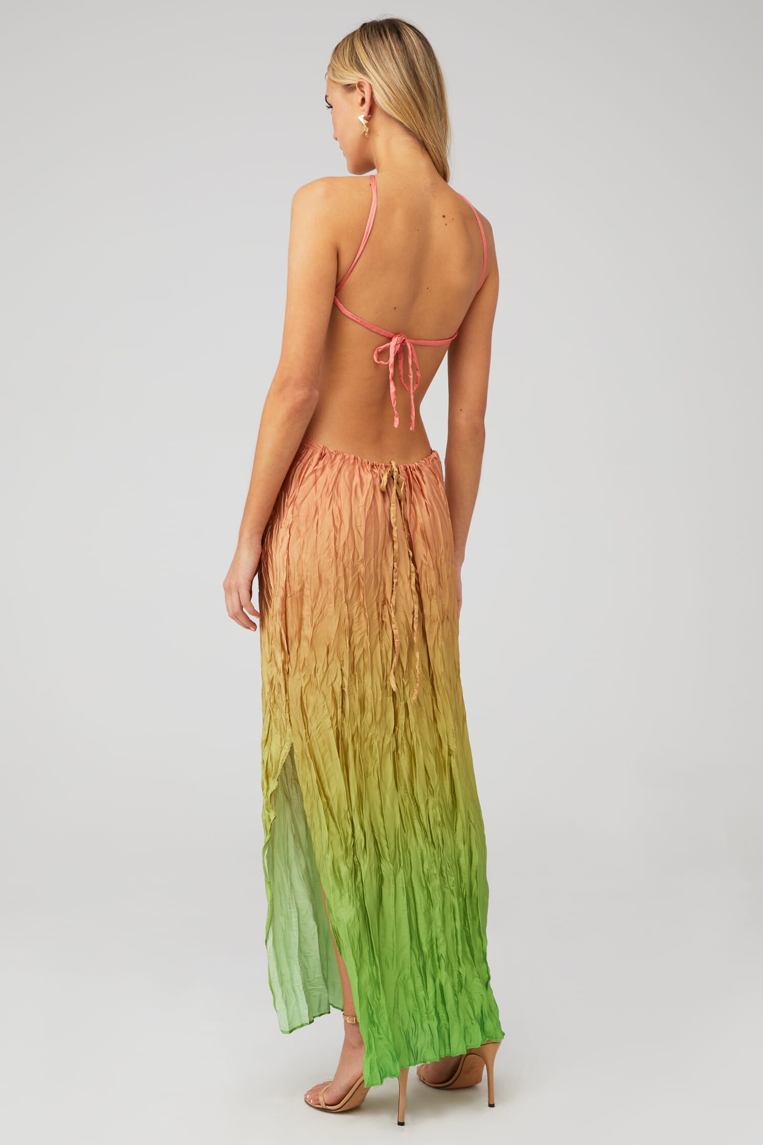 maxi open back dresses Shona Joy - La Lune High Cowl Dress - Lemon Color:Pumpkin Spice Emerald Green Silk Satin Thanksgiving Day This dress is ideal