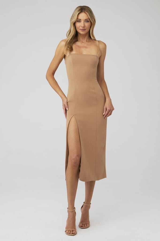 tan midi dress Women's The Next Chapter & Ivory Printed | Size: L * Product Origin Tan Neutral Madelyn Midi Dress