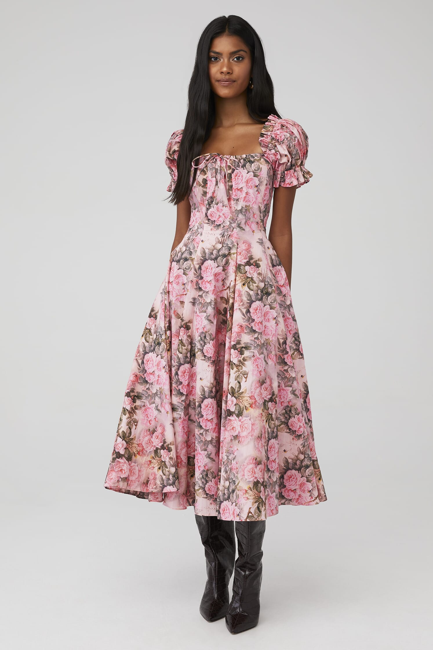 pink garden party dress FORTUNATE ONE Maxi Halterneck tie Enchnt Women's Soft Pink Summer