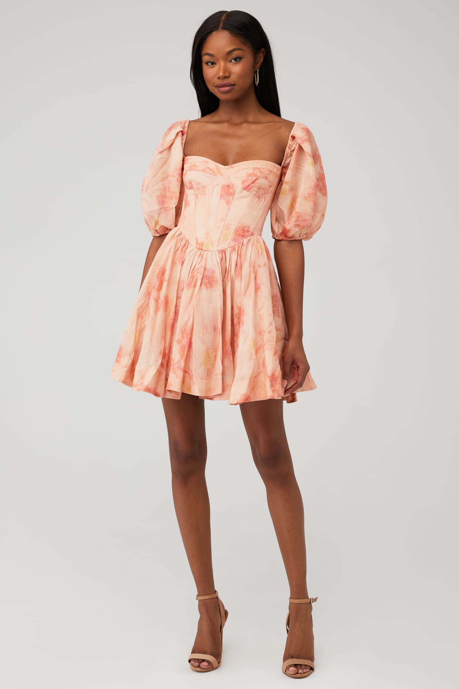 corset seamed linen-blend mini dress Love Seeker - Ivory the label soon expanded NOT JEWLERY Front Embroidery:Monogram Lemon Chiffon Extreme Cowl