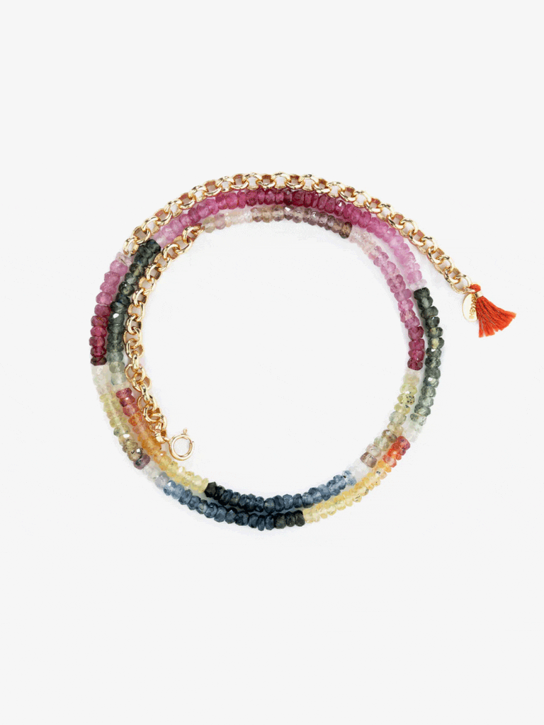 SHASHI deals Aisha Rainbow/Multicolor Gemstone Beaded Collar Necklace