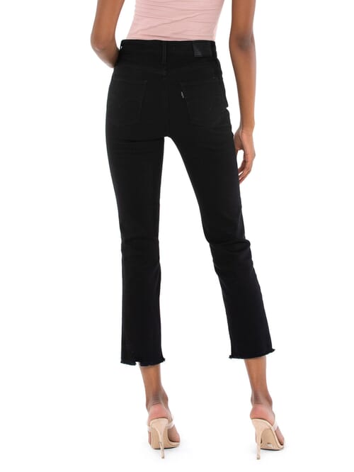 levi's 724 high rise straight crop black