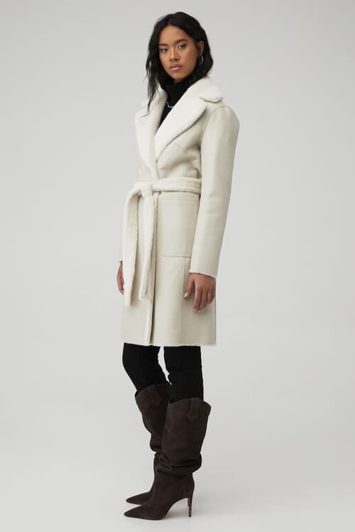 LAMARQUE | Abigail Reversible Coat in Ivory| FashionPass