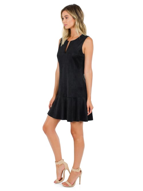 ADELENE FAUX SUEDE DRESS