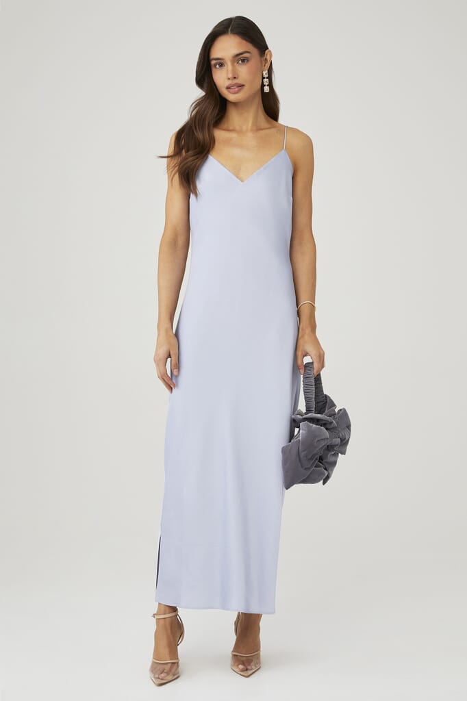 knee length dresses for ladies Cassia Strapless Sequin Rose Midi Dress / Silver | Meshki
