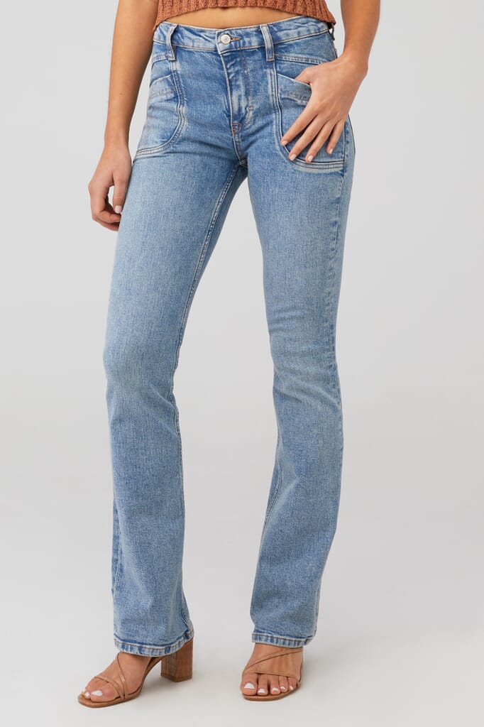 Free People Aiden Low Rise Slim Bootcut Jean In Too Cool Fashionpass 8327