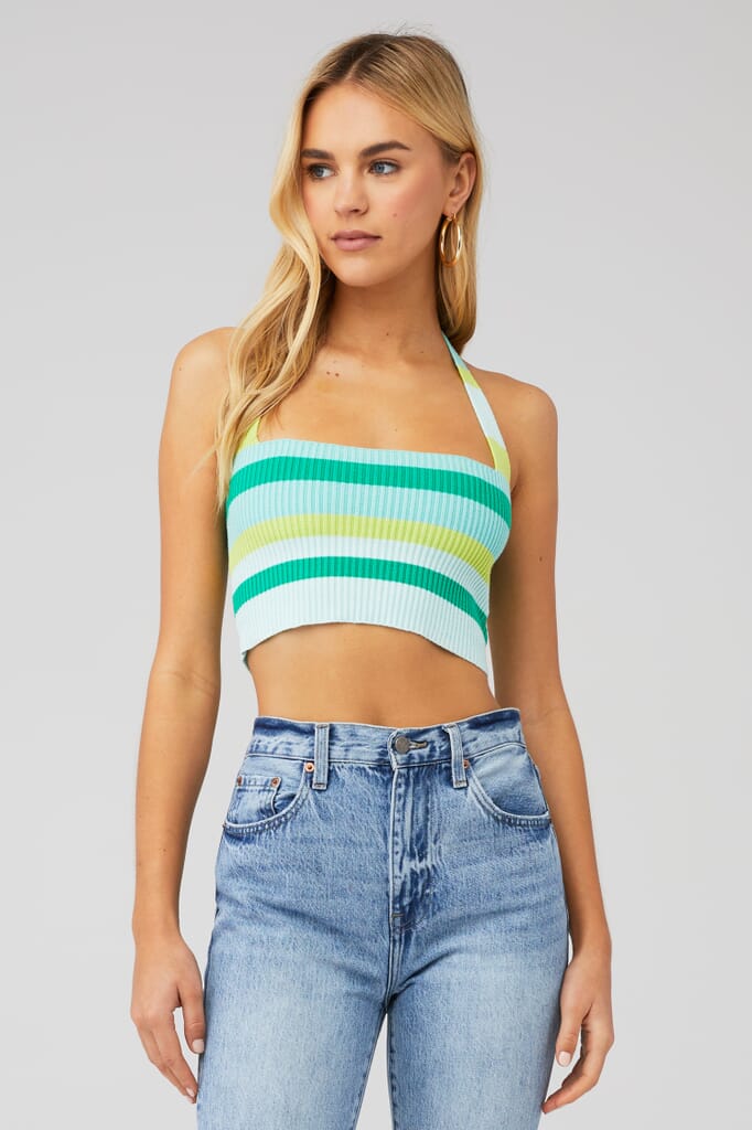 PEPPERMAYO | Alba Knit Crop in Ocean Stripe| FashionPass PEPPERMAYO | Alba Knit Crop in Ocean Stripe| FashionPass
