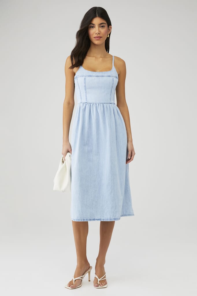knee length dresses for ladies Morning Meadow Smocked Maxi Dress Natural/Dusty Coral / L