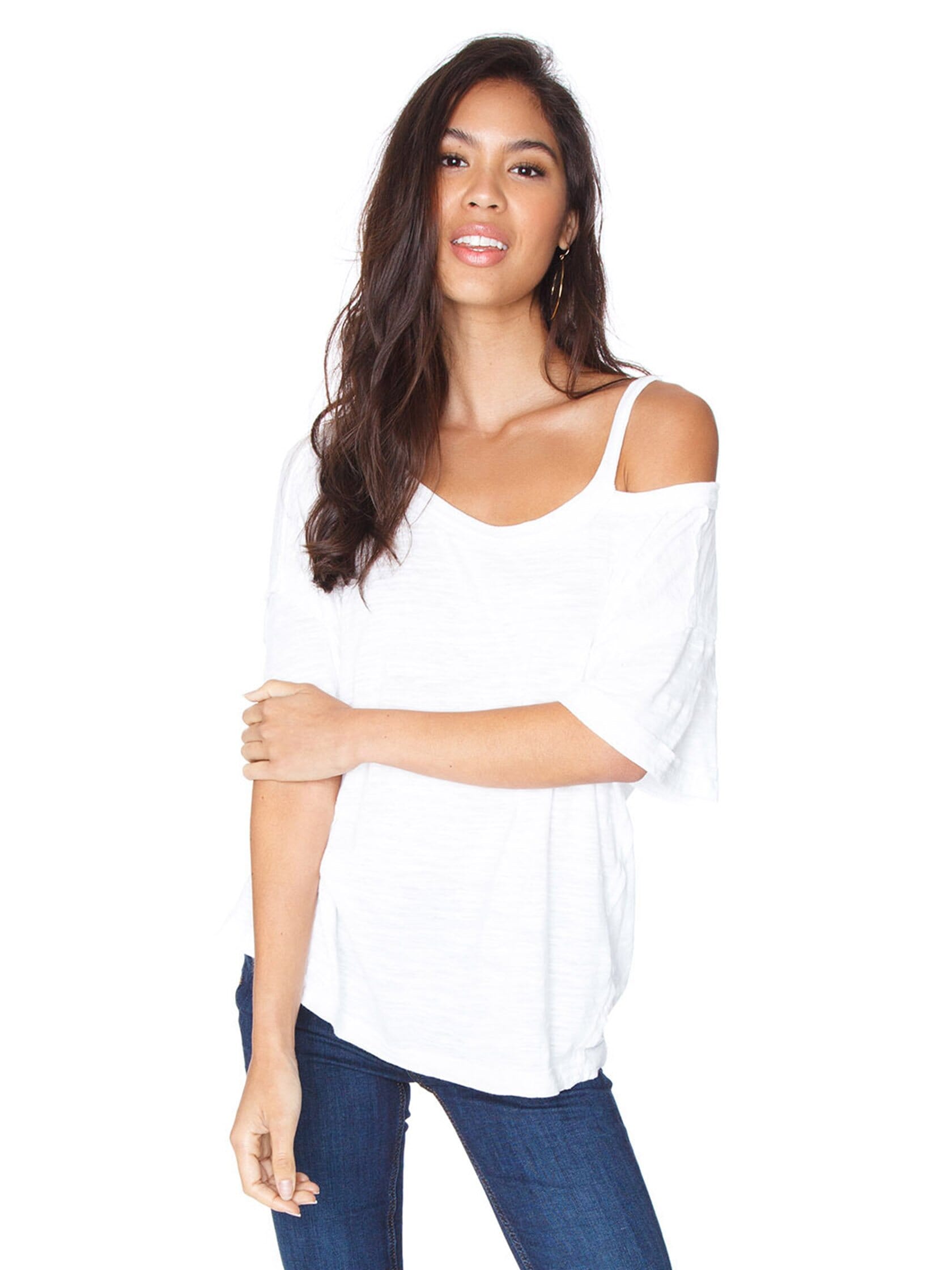 Free People Alex Tee in White