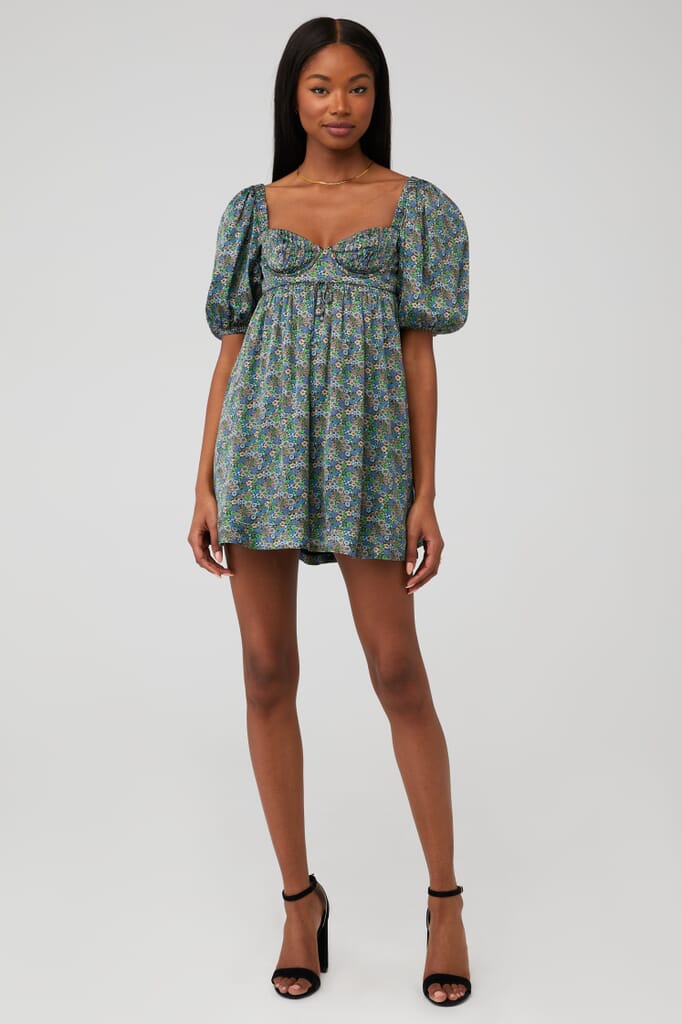 green emerald velvet dress For love & lemons ‘Rosalyn’ Maxi in Green