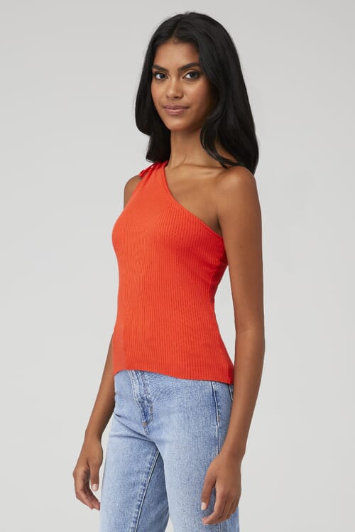 One shoulder cami hot sale