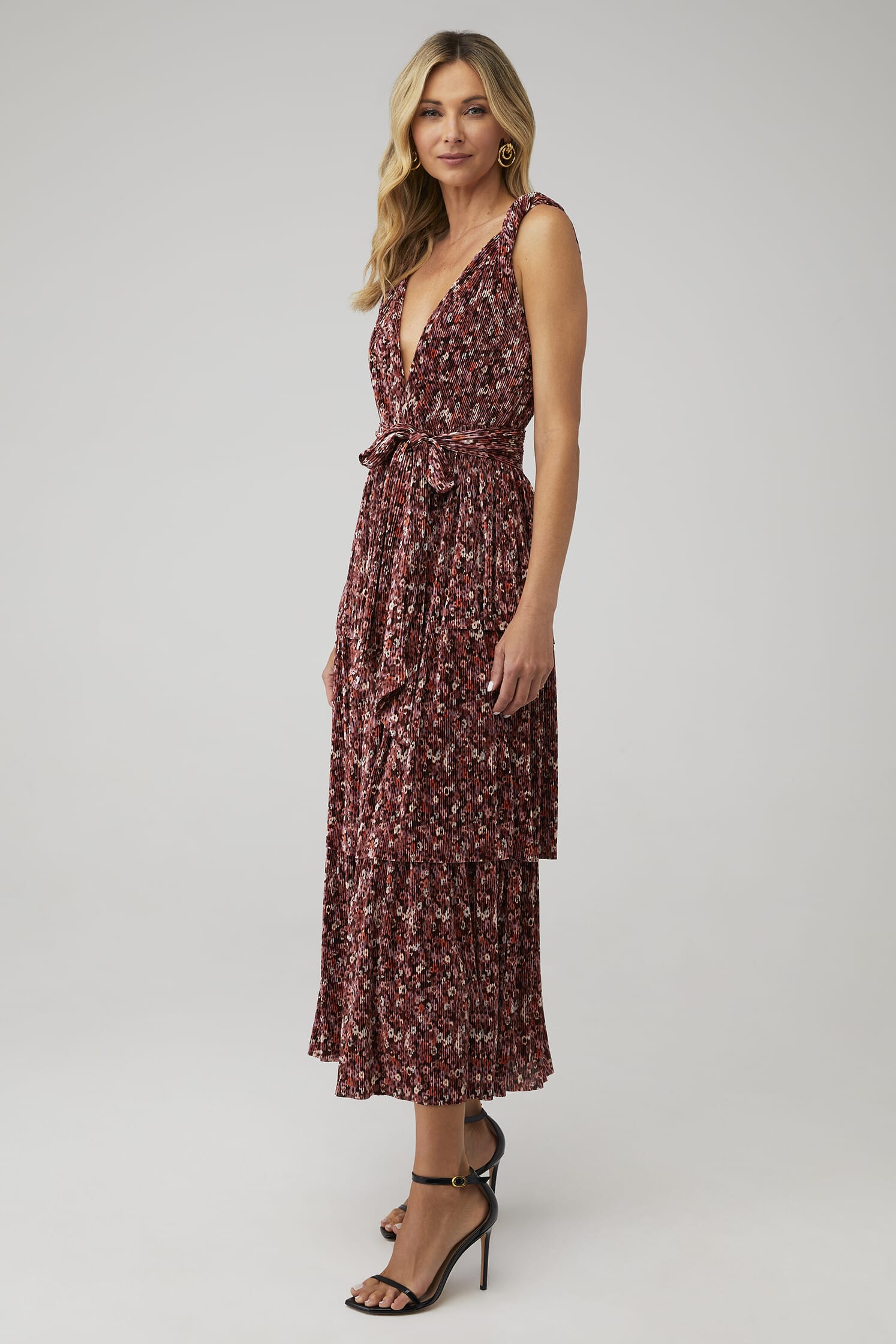 SABINA MUSAYEV | Alma Midi Dress in Ruby Print| FashionPass