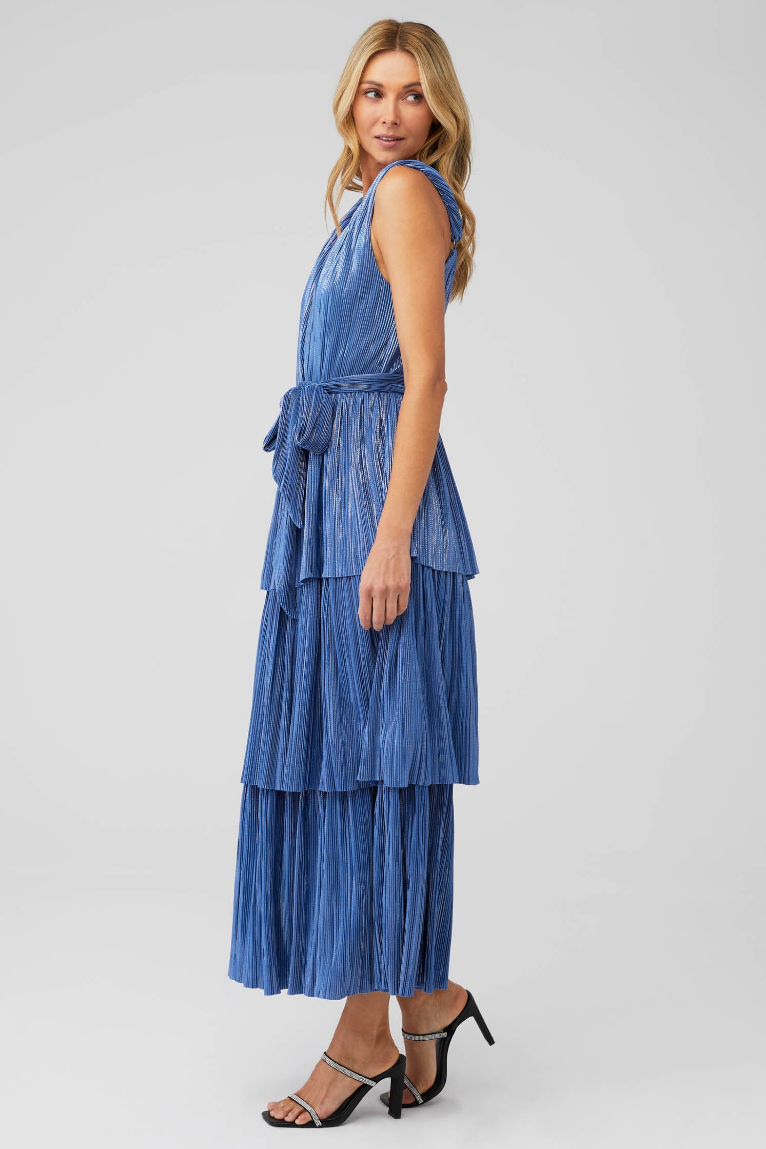 Sasha pleated clearance ruffle wrap dress