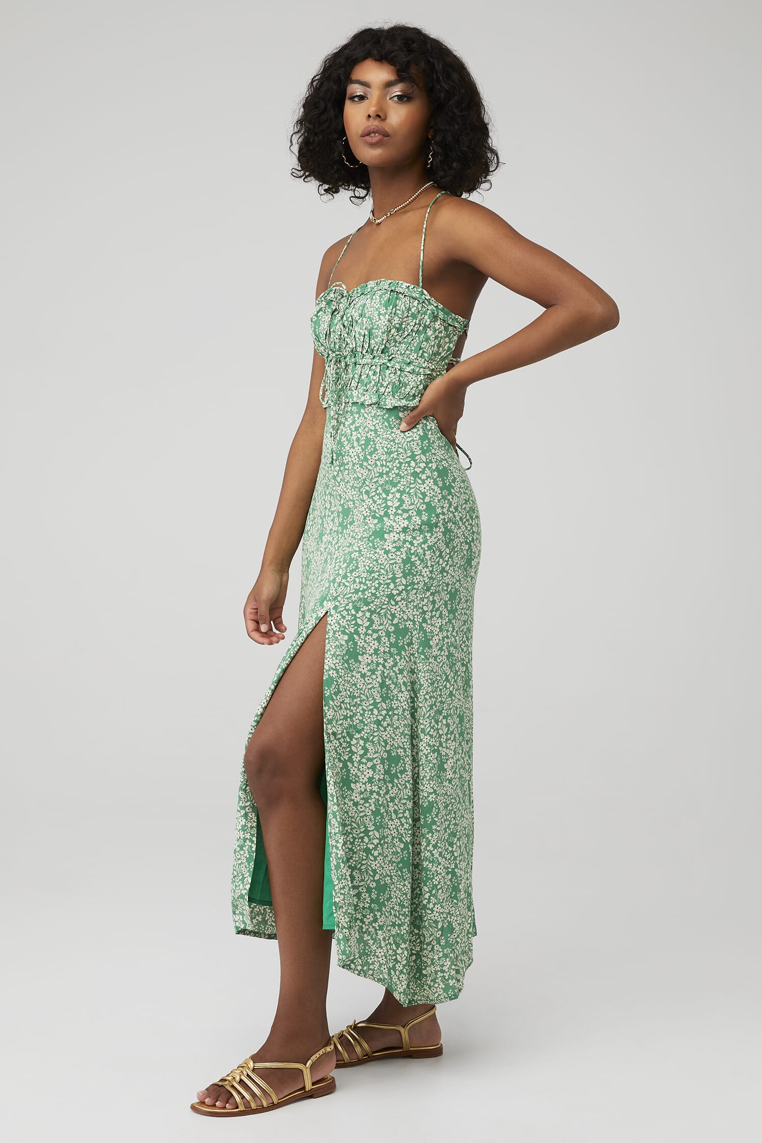ASTR | Amalea Dress in Green Floral| FashionPass